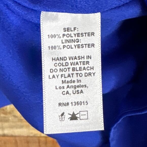 Naven Arthur Cut Out Sleeveless Cap Sleeve Zipper Back Blouse Blue Size 6 - Picture 9 of 10